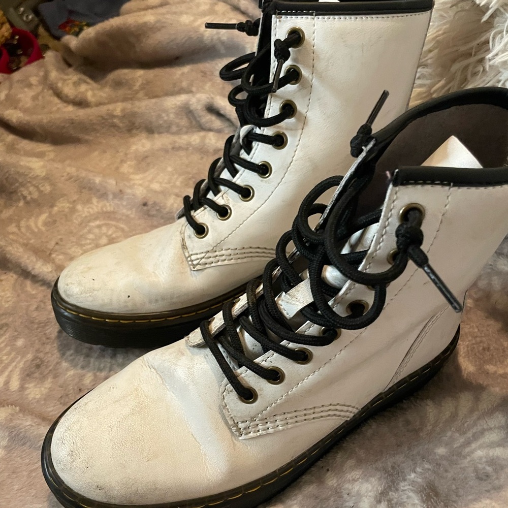 White Dr. Martens Zavala Boots